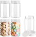 4 Pack Plastic Jars, 4 OZ Round Clear Cosmetic Container Jars with White Lids, Leak Proof Makeup Sample Container, Refillable Travel Cosmetic Storage for DIY Making Creams, Lotion, Body Scrub