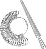 Ring Sizer Tool Including Ring Mandrel & Ring Sizer Guage, 4 Sizes Ring Measurement Stick Metal Mandrel & Finger Sizing Measuring Tool Set for Jewelry Making Measuring