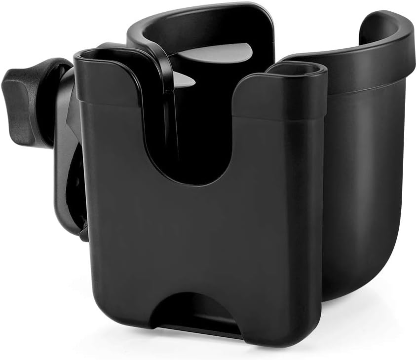 Stroller Cup Holder with Phone Holder, Bike Cup Holder, Universal Cup Holder for Uppababy Nuna Doona Strollers, 2-in-1 Cup Phone Holder for Stroller, Bike, Wheelchair, Walker, Scooter