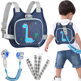 Toddler Harness Leash+ Anti Lost Wrist Link,  Cute Dinosaur Kids Harness with Leash, Foldable Child Leash Baby Walking Wristband Assistant Strap Belt Hold Baby Boys Girls Close While Walking