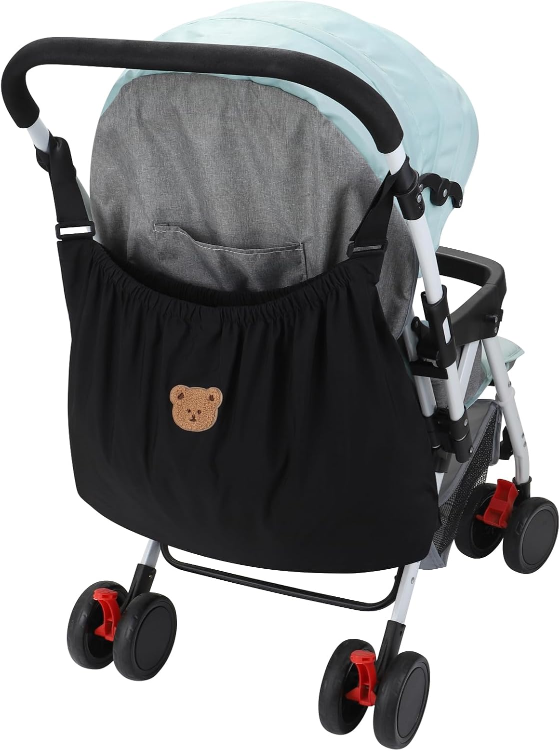 Universal Stroller Organizer, Large Storage Stroller Bag Fits for Uppababy, Nuna, Britax, Doona Strollers, Non-Slip Adjustable Storage Caddy Accessories for Stroller Crib