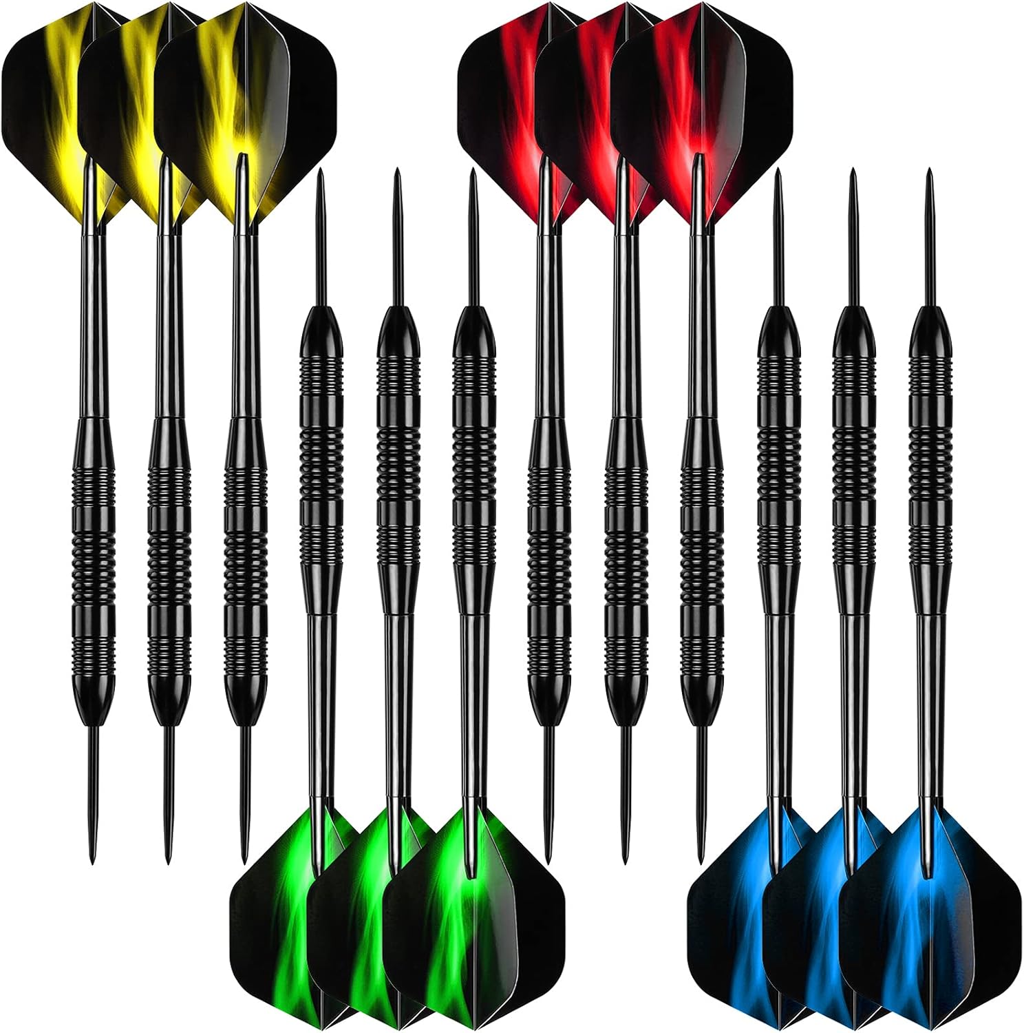 Darts Metal Tip Set, 12 Pack Steel Tip Darts Darts Set 24Grams Professional Metal Darts