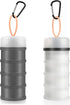 2 Pcs Protein Powder Container to Go with Funnels Stand, 4 Compartments Stackable Protein Powder Dispenser for Workout, Fitness, Travel