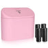 Car Trash Can with Lid, Leakproof Vehicle Garbage Organizer Holder Bin with 60 Pack Trash Bags, Mini Auto Dustbin Accessories Storage Container for Vans, SUVs, Office (Pink)