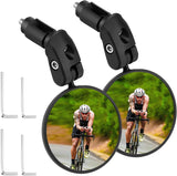 2pcs Bike Mirror, Bar End Bicycle Riding Rearview Mirrors for Handlebars, Adjustable 360 Degree Rotatable Convex Mirror for Mountain Road Bikes