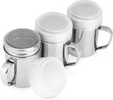 3 Pack Powdered Sugar Shaker Duster, Cinnamon Shaker Flour Sifter, Fine Mesh Stainless Steel Dredge for Baking Soda Flour Cinnamon Cocoa