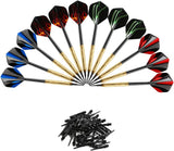 12 Pcs Darts Plastic Tip, Soft Tip Darts Set, 14g Plastic Tipped Dart, Attach Extra 36 Black 2BA Replacement Tips, Soft Tip Darts for Electronic/Plastic Dartboard