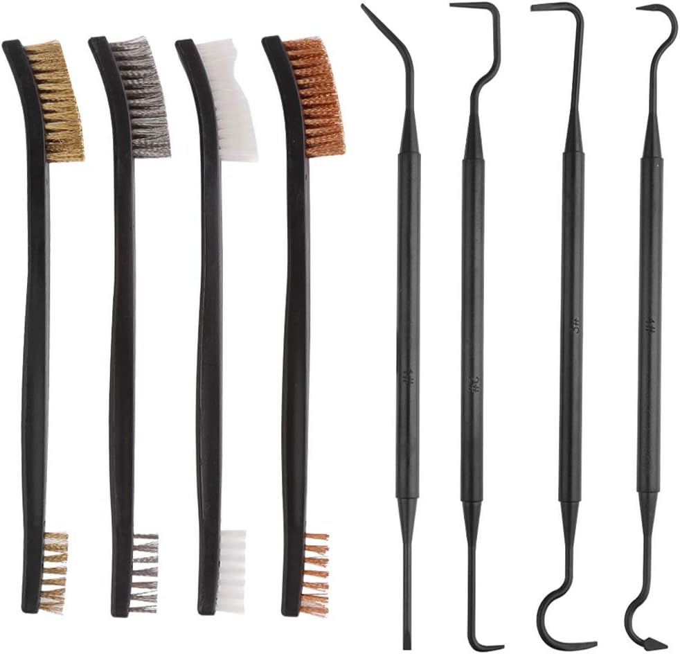 Gun Cleaning Kit, Universal Gun Cleaner Tools Set Including Double-Ended Brass Steel Nylon Gun Cleaning Brushes & Gun Cleaning Picks