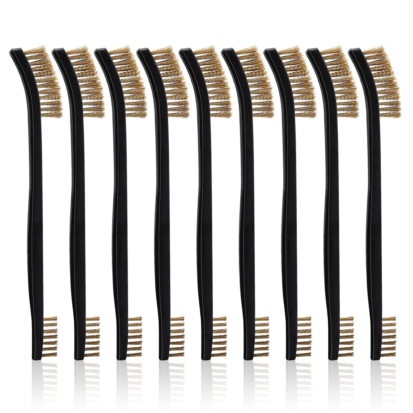 Scratch Brush Set for Gun Cleaning, Double-Ended Wire Bristle Brushes 9 Packs, All Purpose Gun Cleaner Kit, Handy Brass Scrub for Cleaning Welding Slag/Paint/Rust/Dirt