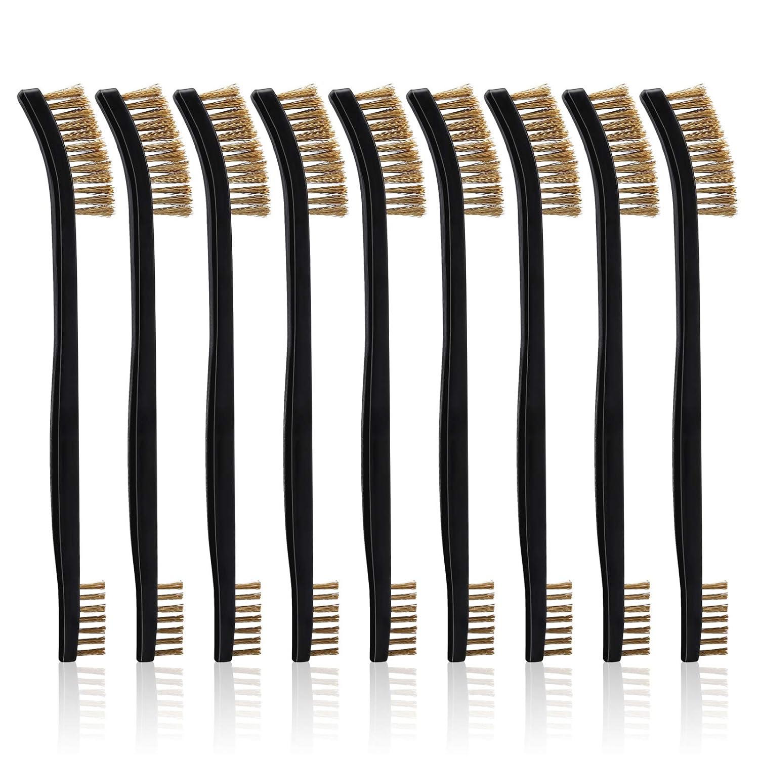Scratch Brush Set for Gun Cleaning, Double-Ended Wire Bristle Brushes 9 Packs, All Purpose Gun Cleaner Kit, Handy Brass Scrub for Cleaning Welding Slag/Paint/Rust/Dirt