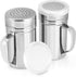 2pcs Stainless Steel Dredge, Salt Pepper Dredge Shakers with Handle, Seasonings Spice Shakers with Lid, 14 Ounce