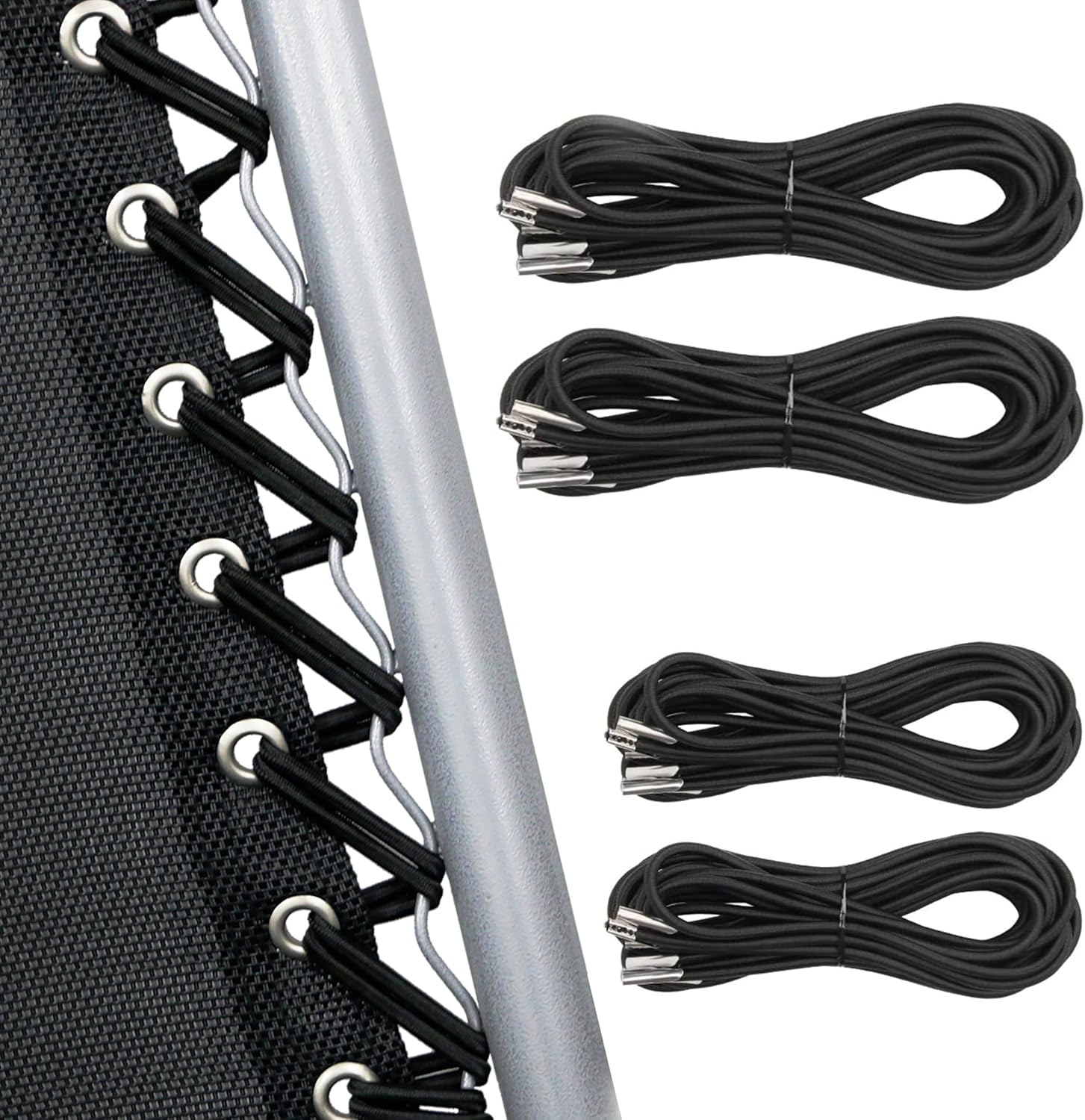 4 Cords Zero Gravity Chair Replacement Cord, Antigravity Chair Replacement,Universal Repair Cord Kit for Repairing Zero Gravity Chair(Black)