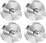 Suction Cup Hooks for Shower, Removable Towel Hooks for Bathroom Window Glass, Powerful Vacuum Shower Hook for Towel, Robe, Loofah - 4 Pack, Sliver