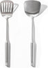 18/10 Stainless Steel Spatula Set - 15" Metal Spatulas for Kitchen Use, 1 Slotted Spatula + 1 Solid Turner, Heat Resistant Metal Cooking Utensils, Dishwasher Safe, Silver