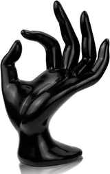 1 Pack Hand Form Ring Holder Mannequin Hand Jewelry Organizer Stand Watch Stand Bracelet Ring Support Aesthetic Rack (Black)