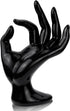 1 Pack Hand Form Ring Holder Mannequin Hand Jewelry Organizer Stand Watch Stand Bracelet Ring Support Aesthetic Rack (Black)