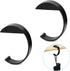 2PCS C Shape Purse Hooks for Table, Headphone Hanger, Aluminum Alloy Desk Heavy Duty Purse Handbag Hooks for Organize Desktop Storage Items (Black)