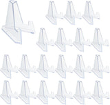 20 Packs Acrylic Easel Stands Display Stand Mini Clear Holder for Displaying Small Artworks, Coins, Pocket Watches, Challenge Medals (2.12x 1.4 Inch)