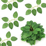 50pcs Artificial Green Leaves, Rose Leaves Artificial, Bulk Fake Leaves Greenery Leaves for DIY Wedding Birthday Party Bridal Shower Bouquets Centerpieces Home Decorations