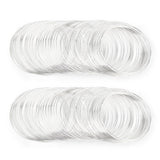 200 Loops Memory Steel Wire for Jewelry Making Supplies, 0.6mm Bangle Bracelet Wire Memory Beading Wire for Art Creation Necklace DIY Crafts Making (Silver)