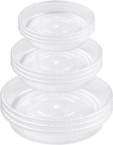 9 Pack Clear Plastic Plant Saucer, Durable Plant Trays Flower Plant Pot Saucer Plant Container Accessories for Indoors & Outdoors, Stop Messes & Stains in Your Garden (6"+8"+10")