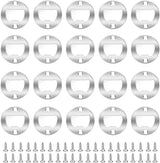 20 Set Stainless Steel Bottle Opener Insert Kits Metal Beer Bottle Opener Beer Wine Hardware Parts with 42Pcs Screws for DIY Resin Mould Kit Bottle Opener (Silver)