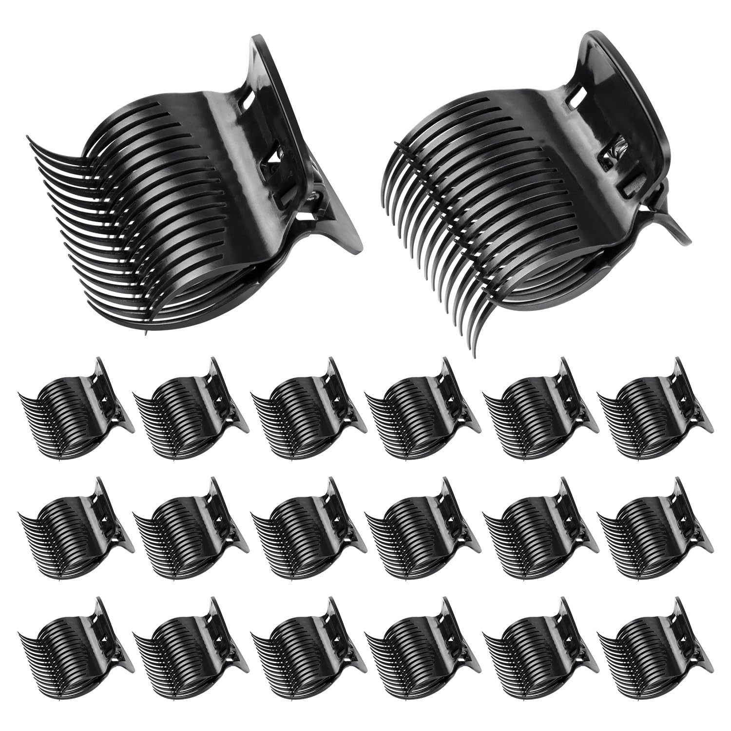 20 Pcs Hot Roller Clips for Hair, Curler Claw Clip for Women Hair Section Styling (Black, 2inch)