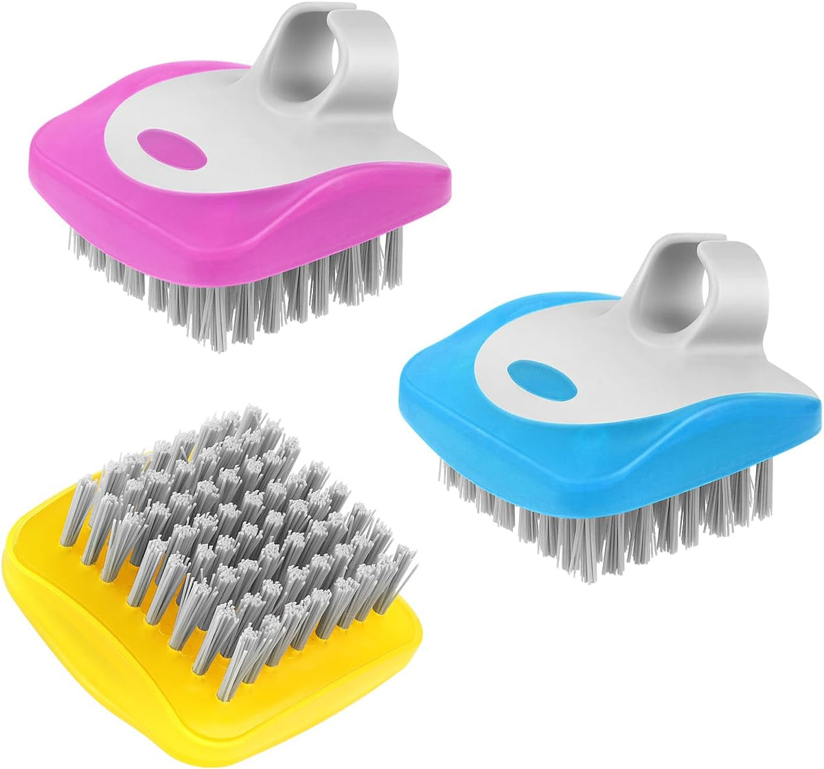 3 Piece Potato Scrubber Brush Vegetable Brush Comfortable Finger Grip Fruit Cleaning Tools for Washing Fruit Mushrooms Carrot or Tough-Skinned Vegetables(3 Color)