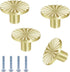 4 Pack Cabinet Knobs Zinc Alloy Solid Kitchen Cabinet Pulls Brushed Gold Drawer Knobs Dresser Cabinet Handles (37 mm)