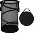 Collapsible Laundry Basket Foldable Mesh Pop Up Hamper with Handles for Laundry Room, Bathroom, Kids Room, College Dorm, Travel, Storage Organizer Black