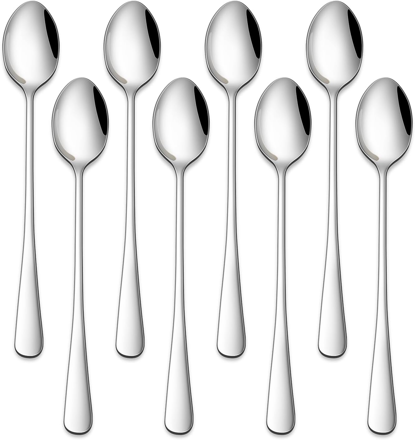 7.5 Inches Stainless Steel Iced Tea Spoons,Set Of 8 Long Stirring Spoons For Coffee,Cocktail,Ice Cream,Long Handle Iced Teaspoons,Latte Spoons For Mixing