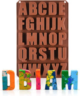 26 Cavities Large Letter Molds Silicone Alphabet Mold for Crayon, Resin, Chocolate, Candy, Wax, Cake Baking Decor (1)