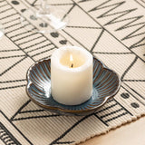 Ceramic Pillar Candle Holder, Candle Tray for Incense, Palo Santo Holder, Tealight Candle Holder, Candle Stand for Home Decoration Display, Halloween Christmas Wedding Parties, 1 Pack (Blue)