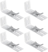 6 Pcs Vertical Blinds L Bracket Vertical Blind Wall Mount with Headrail 1-1/2" C Clamp Brackets 4" Outside Mounting Bracket Clips Vertical Blind Top Code Mounting (Silver)