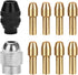 10Pcs Drill Chuck Collet Set for Dremel with 4485 Brass Collet Set 4486 Keyless Chuck for Dremel Rotary Tool 1/32" to 1/8" Keyless Drill Chuck Brass Chuck Collet Nut for Dremel