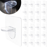 Adhesive Shelf Bracket 2.8" Punch Free Shelf Support Pegs Nail-Free Shelf Support Peg for Shelves, Kitchen Cabinet, Book Closet, Clapboard Layer (24Pcs)