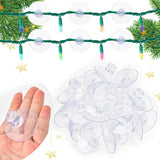 Christmas Light String Suction Cup Holders & Hooks for Seasonal Lights & Xmas Decorations (50Pcs)