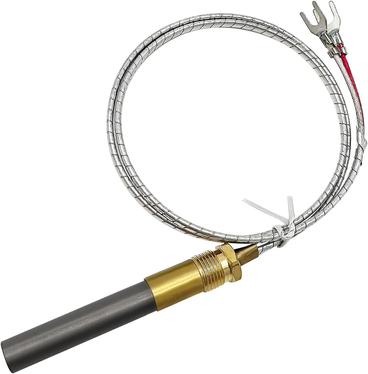 750mv Thermopile for Gas Fireplace, 24” Thermopile Generators Q313A Fit for Stove Gas Ovens/Gas Fireplace/Water Heater, Thermopile Assemblies Replacement (24'' Thermopile)