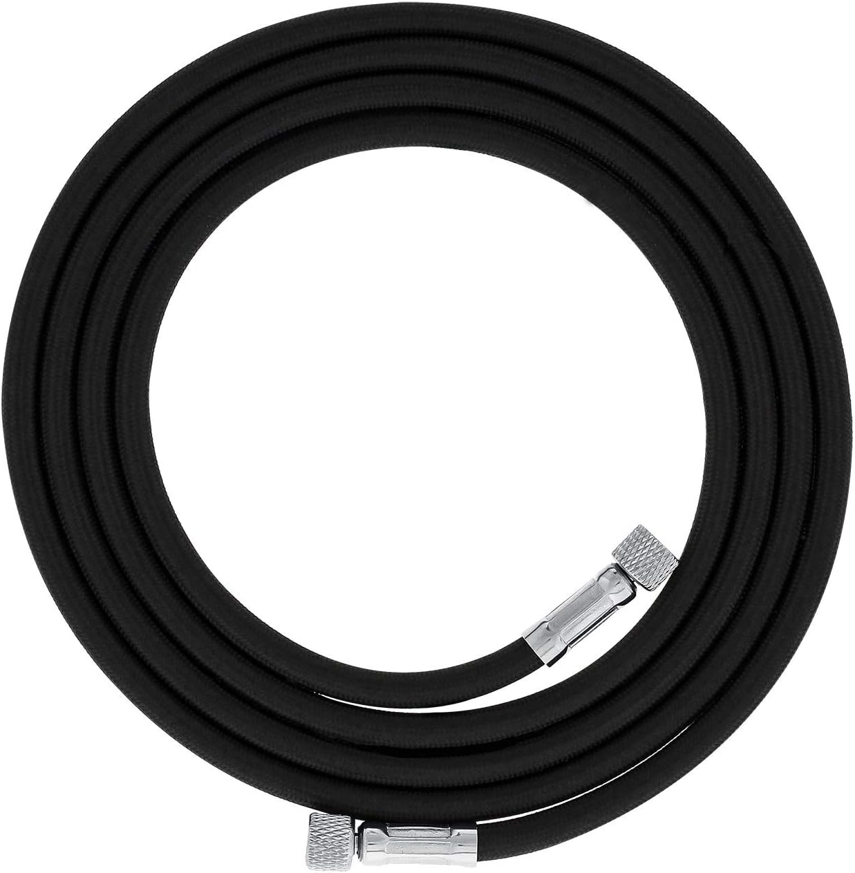 Premium 10 Foot Nylon Braided Airbrush Hose with Standard 1/8" Size Fittings on Both Ends (Hose Color May Vary)