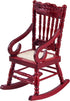 Dollhouse Wooden Chair, 1:12 Dollhouse Miniature Wooden Rocking Chair Model (Brown)