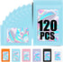 120PCS Smell Proof Mylar Bags,7.8"x11.8" Resealable Bag for Small Business,Holographic Packaging Bags with Clear Window,Foil Pouch Sample Snack Candy Jewelry Bag for Party Favors(Blue)