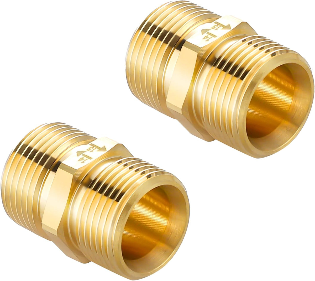Pressure Washer Adapter, Metric M22 15mm Male Thread to M22 14mm Male Fitting, 4500 PSI, 2 Pack