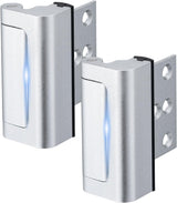 2 Pack Home Security Door Lock,Childproof Door Reinforcement Lock,with 3" Stop Withstand 800 lbs,for Inward Swing Doors,Night Kids Safety Metal Flip Lock Deadbolt Latch (Silver)
