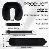 1-Pack Stuffable Travel Pillow for Extra Luggage - Travel Neck Pillow with Adjustable Neck Size - Multifunctional Velvet Neck Pillowcas - Sleeping Rest Cushion Travel Essentials
