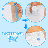 4-Pack Vacuum Compression Space Saving Storage Bags - 13.8 x19.7in Roll-Up Travel Vacuum Seal Bags for Clothing Packing, Cruise Accessories, Luggage & Home Organizers - No Vacuum or Pump Needed
