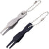 2 Pcs Split Ring Pliers Black & Silver Stainless Steel Fishing Pliers for Rigging and Bait with Keychain