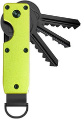 Compact Aluminium Key Organizer 2-6 Keys Yellow-Green Minimalist Key Holder for Car & Home