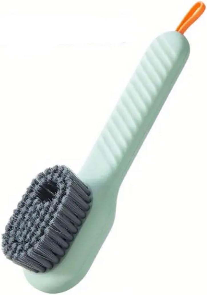 Green Soft Bristle Shoe Brush with Ergonomic Handle Multifunctional for Shoes and Clothing Hanging Design 1 Piece