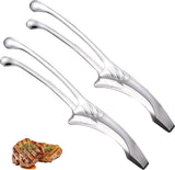 2 Pack Stainless Steel Tongs 29cm Long Handle for BBQ and Kitchen Use Silver
