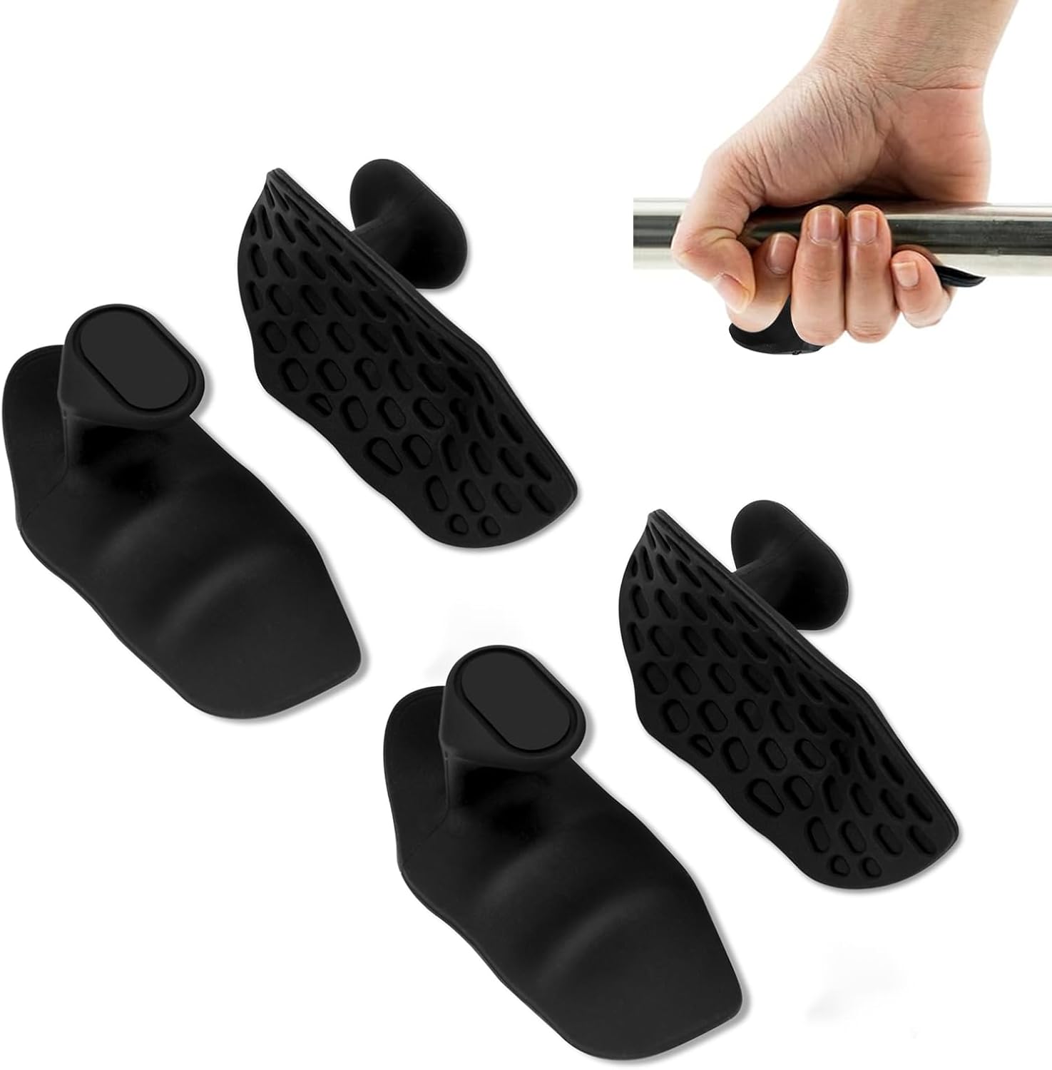 Anti-Slip Rubber Gym Gloves for Weightlifting Barbell Universal Size Men Women 4 Pack
